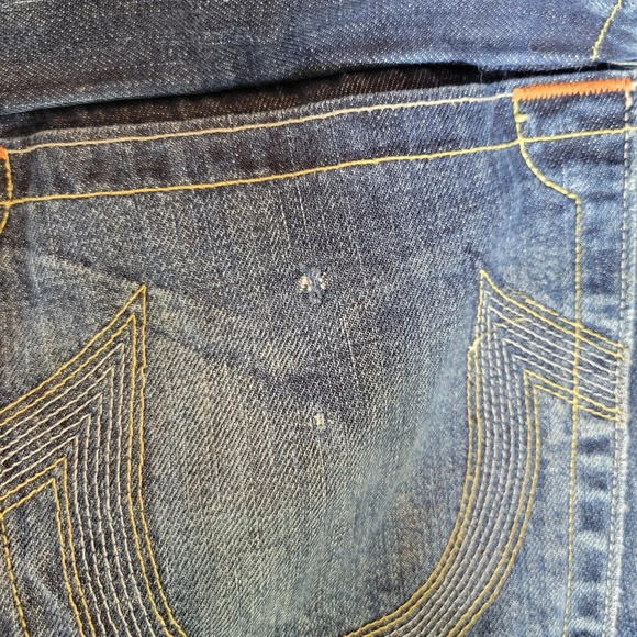 vintage True Religion flap pocket  straight leg jeans mens size 36 90s y2k - Picture 8 of 12